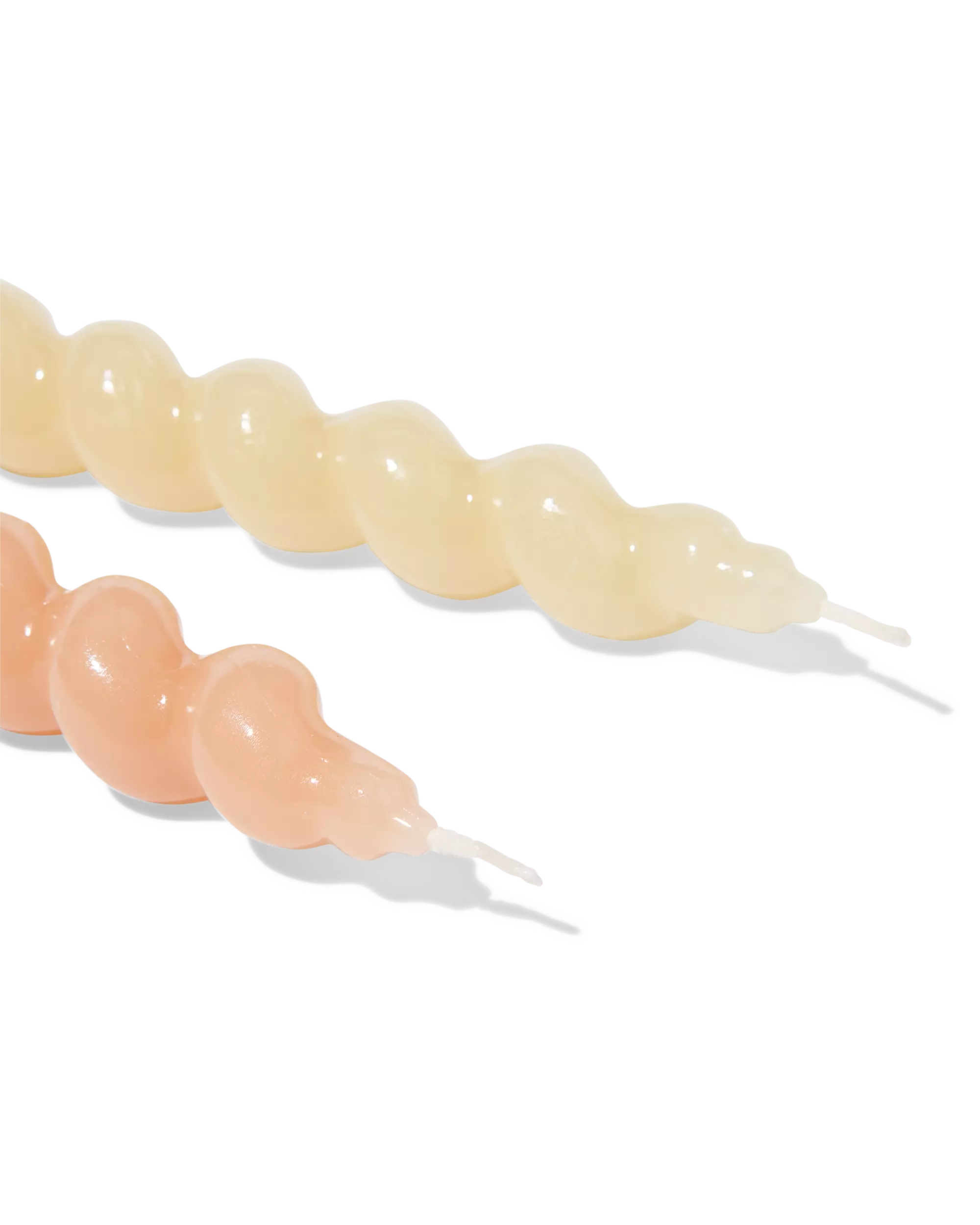bougies longues ⌀2,2x20cm torsadées naturelles - 2 pièces