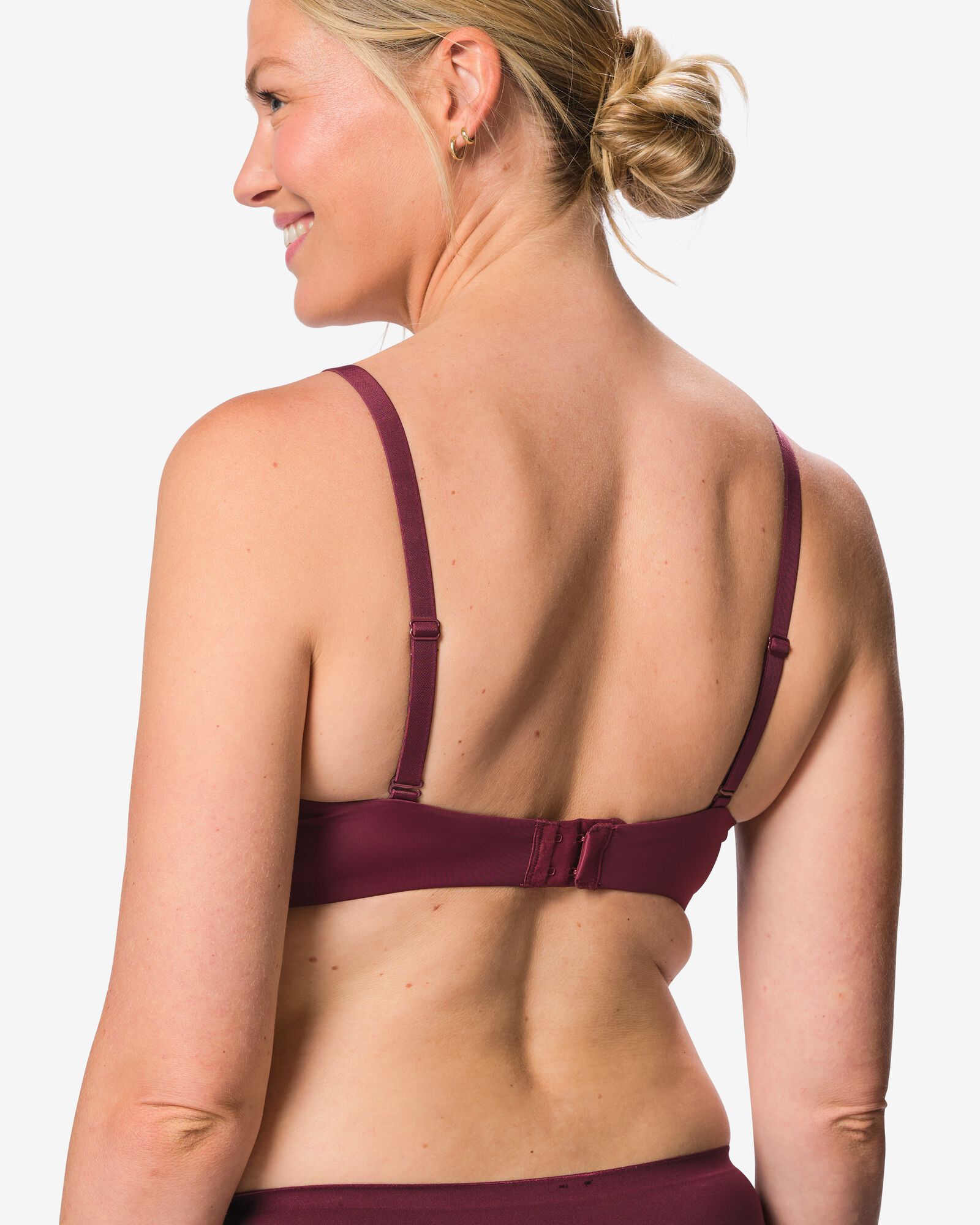 soutien-gorge pr&eacute;form&eacute; sans armatures micro rouge fonc&eacute; - 21813500DARKRED - HEMA