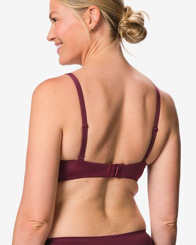 soutien-gorge pr&eacute;form&eacute; sans armatures micro rouge fonc&eacute; - 21813500DARKRED - HEMA