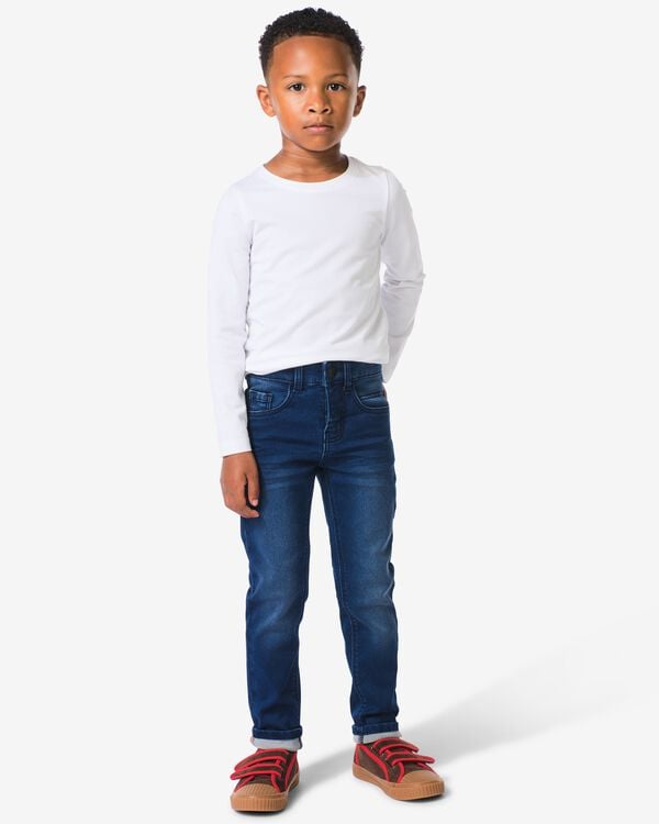 pantalon enfant jean jogging skinny bleu fonc&eacute; bleu fonc&eacute; - 30769801DARKBLUE - HEMA