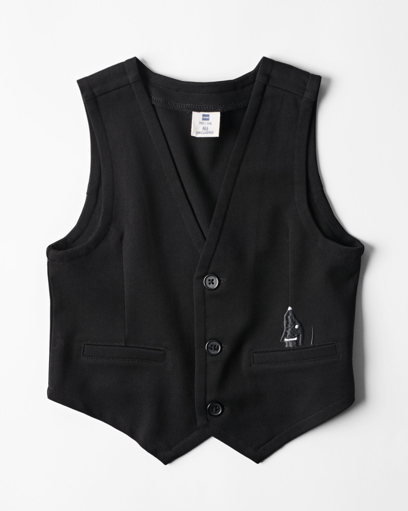 gilet enfant piqu&eacute; Takkie  noir noir - 30730903BLACK - HEMA