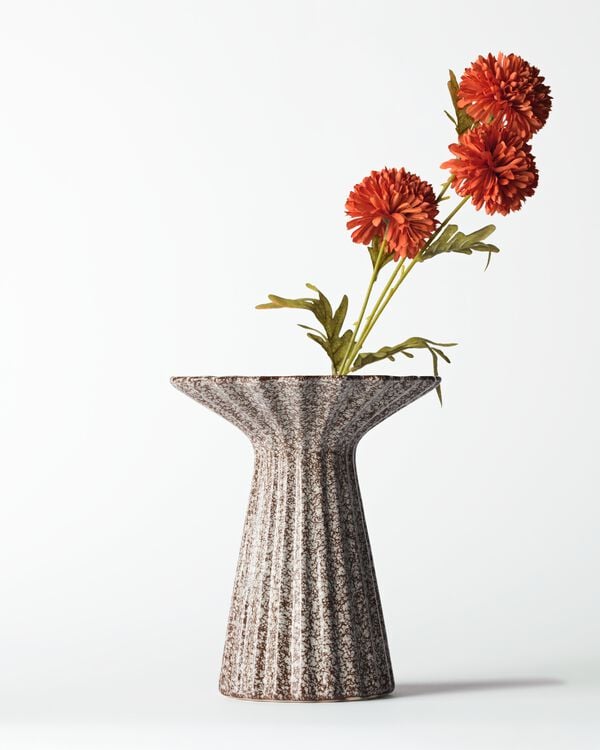 vase ⌀20 x 24,5 cm Zwier c&eacute;ramique mouchet&eacute; marron - 13326284 - HEMA