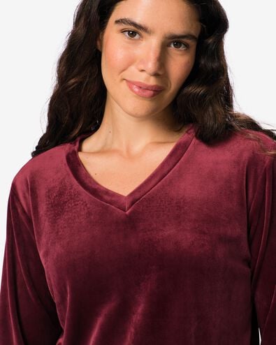 haut femme velours rouge fonc&eacute; rouge fonc&eacute; - 23401220DARKRED - HEMA