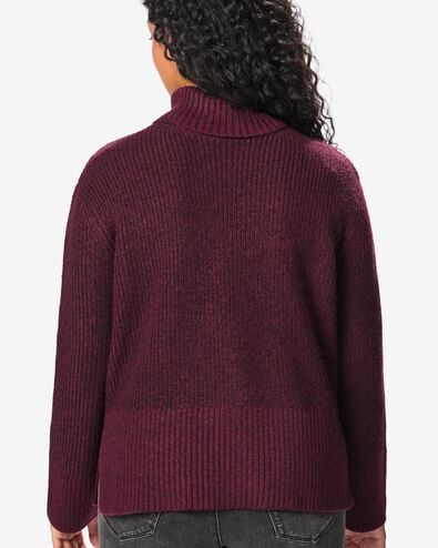 pull &agrave; col roul&eacute; femme polyester bordeaux bordeaux - 36307240BURGUNDYRED - HEMA