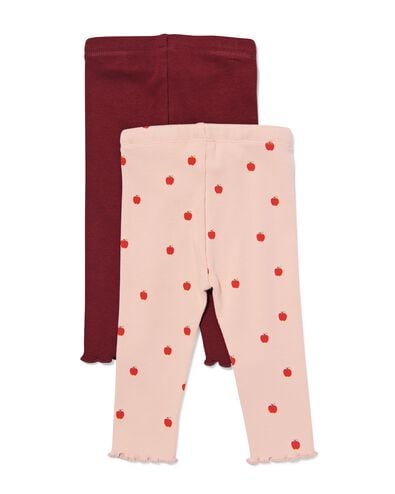 leggings b&eacute;b&eacute; c&ocirc;tel&eacute;s ajust&eacute;s petites pommes - 2 pi&egrave;ces bordeaux bordeaux - 33018480BURGUNDYRED - HEMA