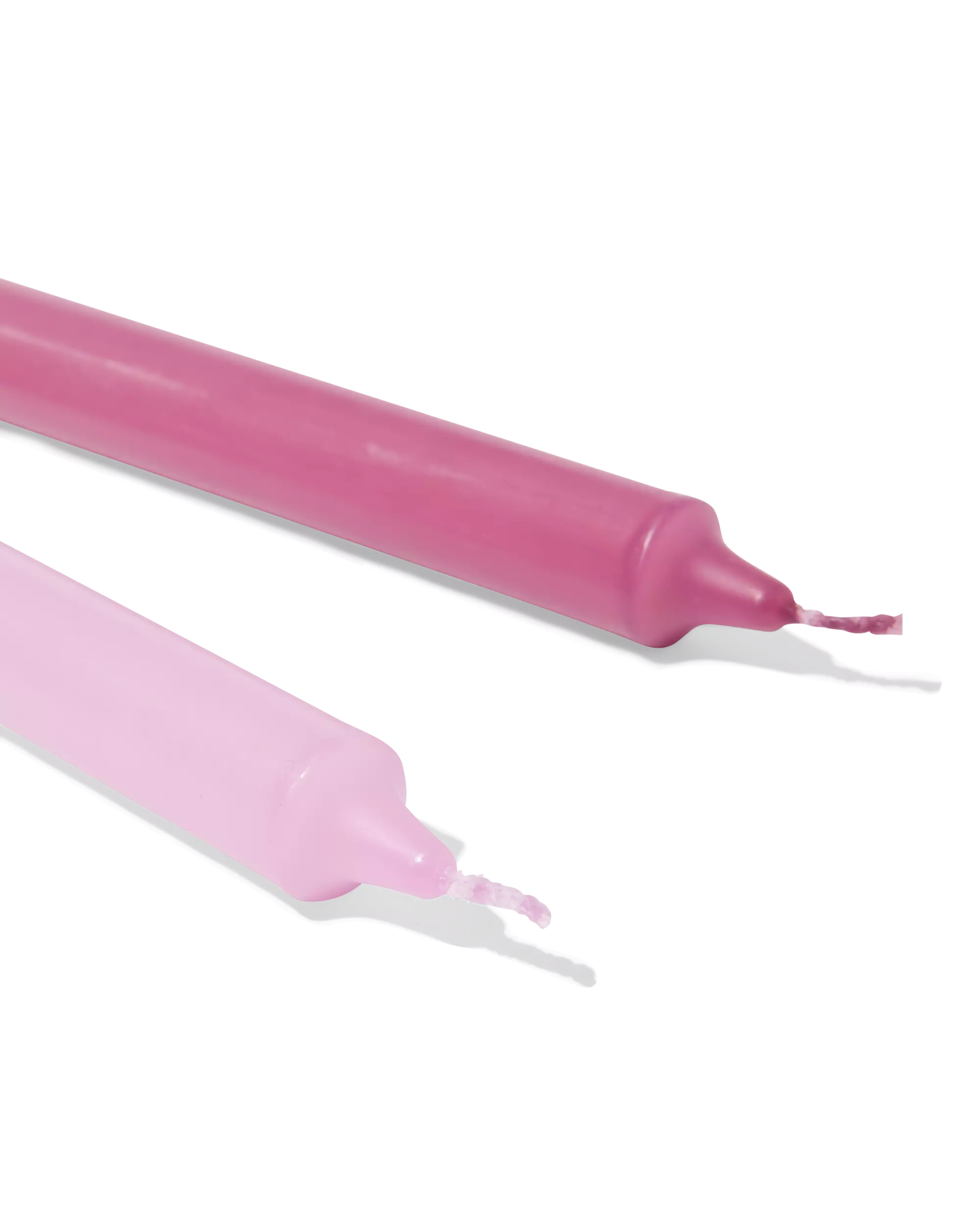 bougies longues ⌀2,2x25cm dégradé de couleurs rose - 2 pièces