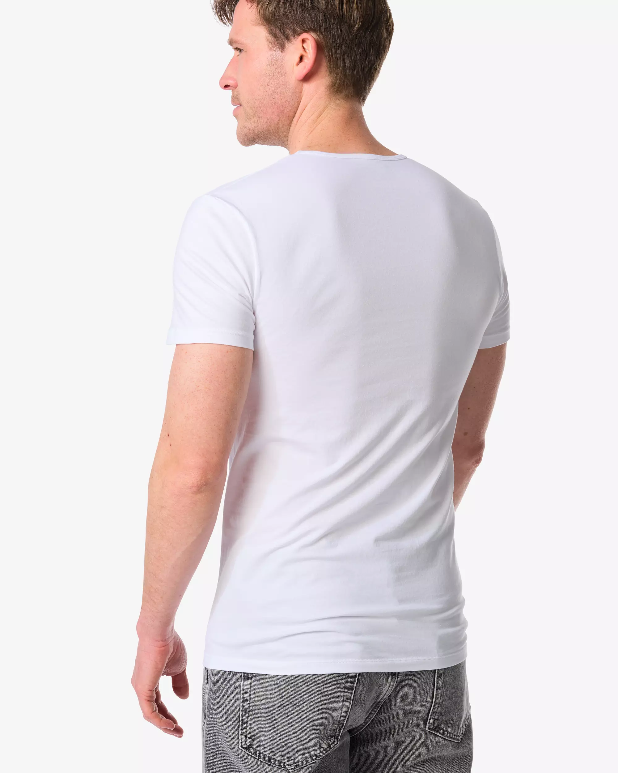 2er-Pack Herren-T-Shirts, Slim Fit, V-Ausschnitt, nahtlos