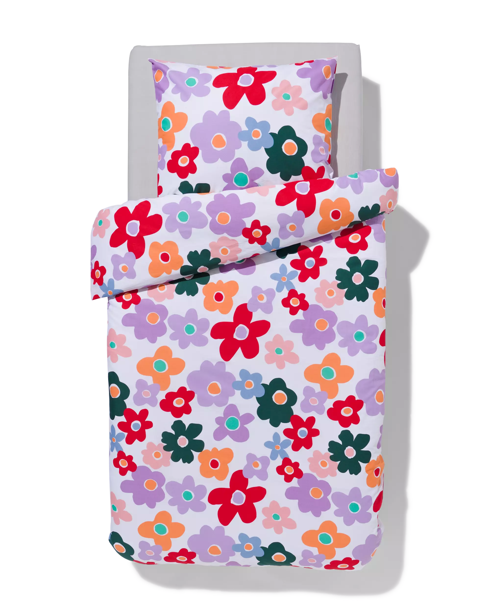 housse de couette coton doux enfant 140x200 fleurs