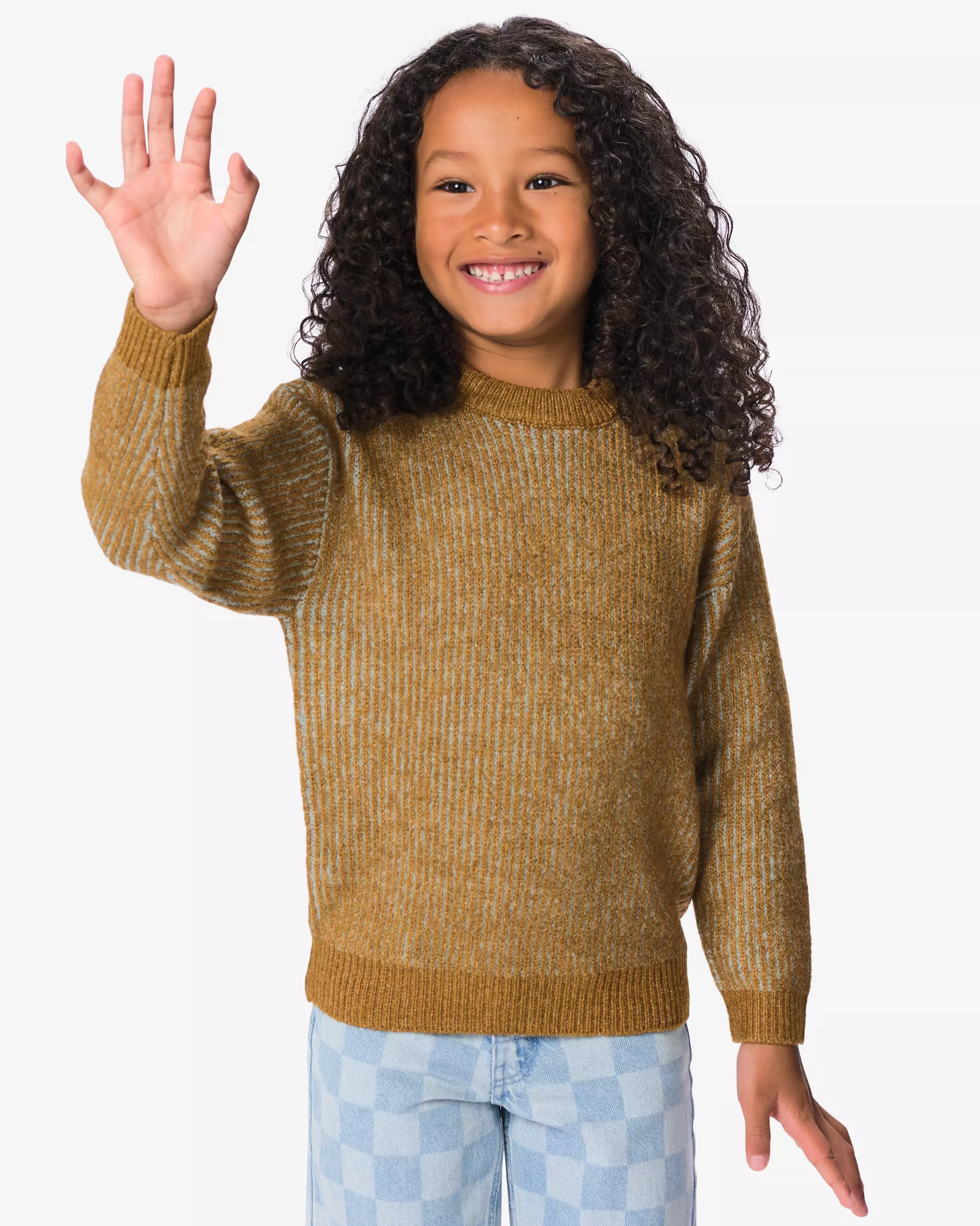 Kinderpullover aus Rippenstrick, gestreift