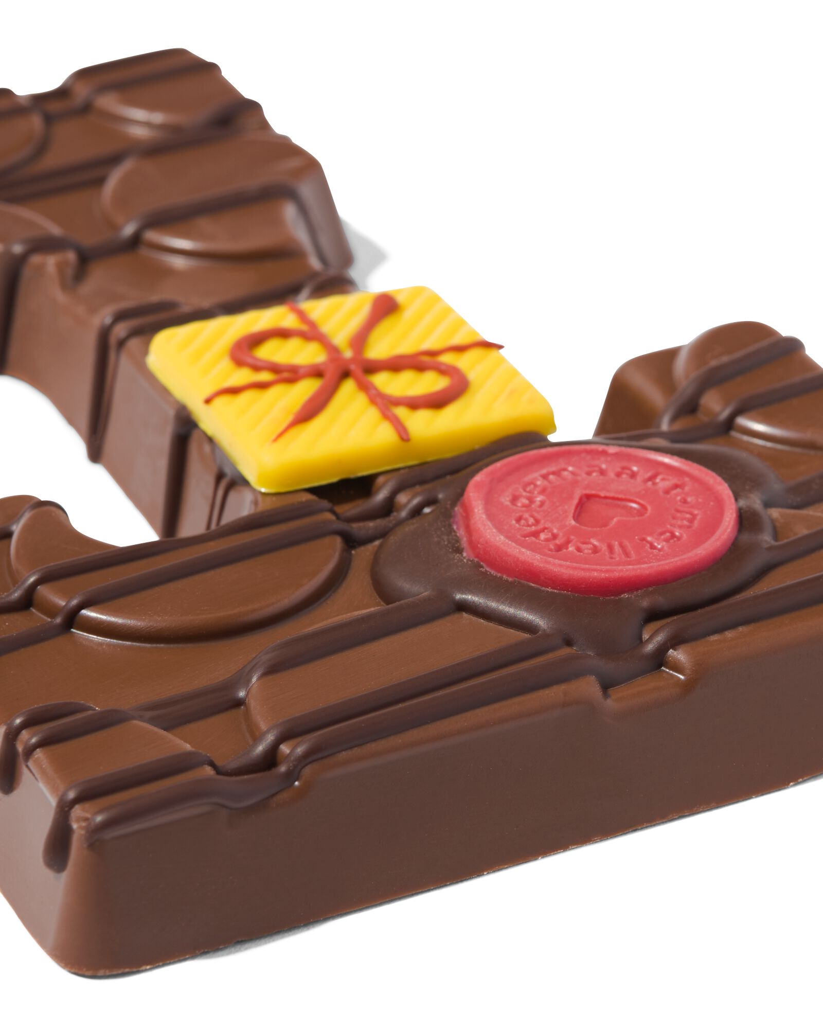 Lettre en chocolat d&eacute;cor&eacute;e &agrave; la main lait T 180g T lait - 24427420 - HEMA