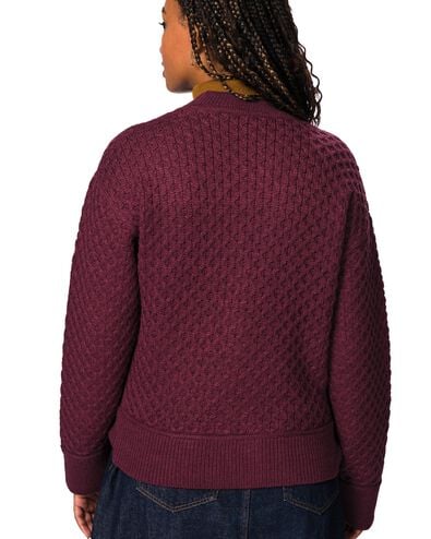 cardigan femme grosse maille acrylique bordeaux bordeaux - 36307380BURGUNDYRED - HEMA