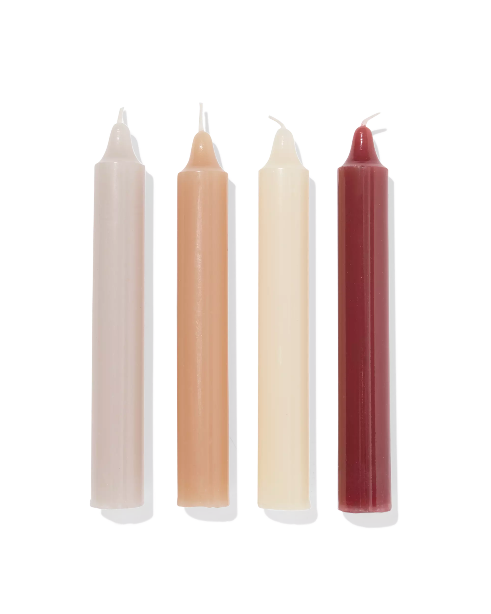 bougies longues 16 x ⌀ 2,2 cm naturel - 4 pièces