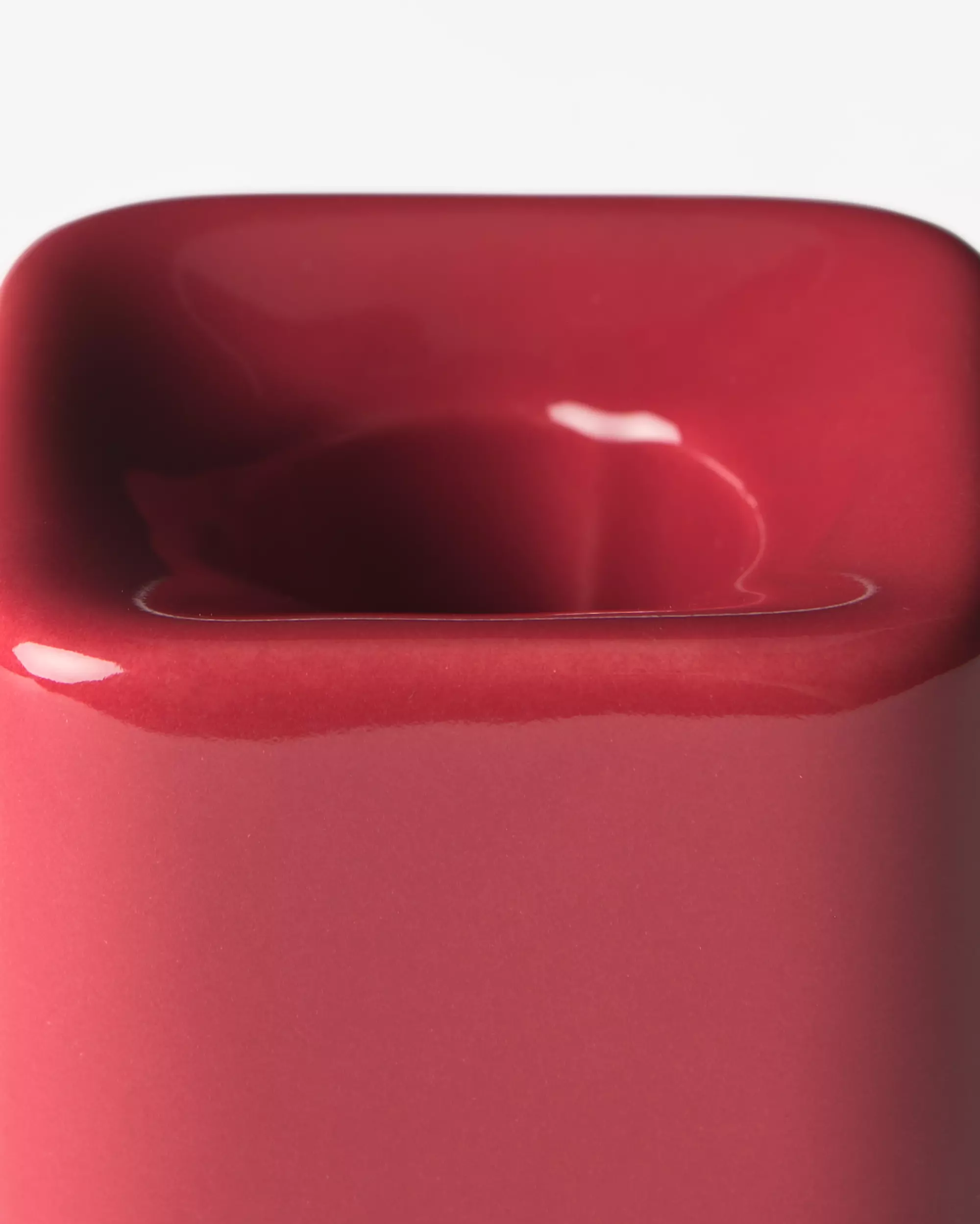 kandelaar ⌀5x5cm Kub keramiek rood