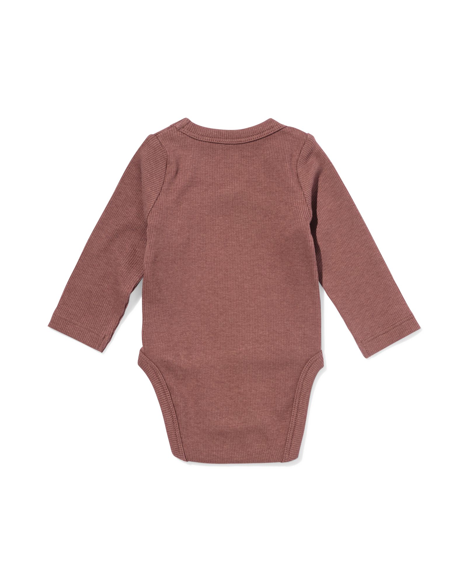 baby meegroei body rib bruin bruin - 33457420BROWN - HEMA