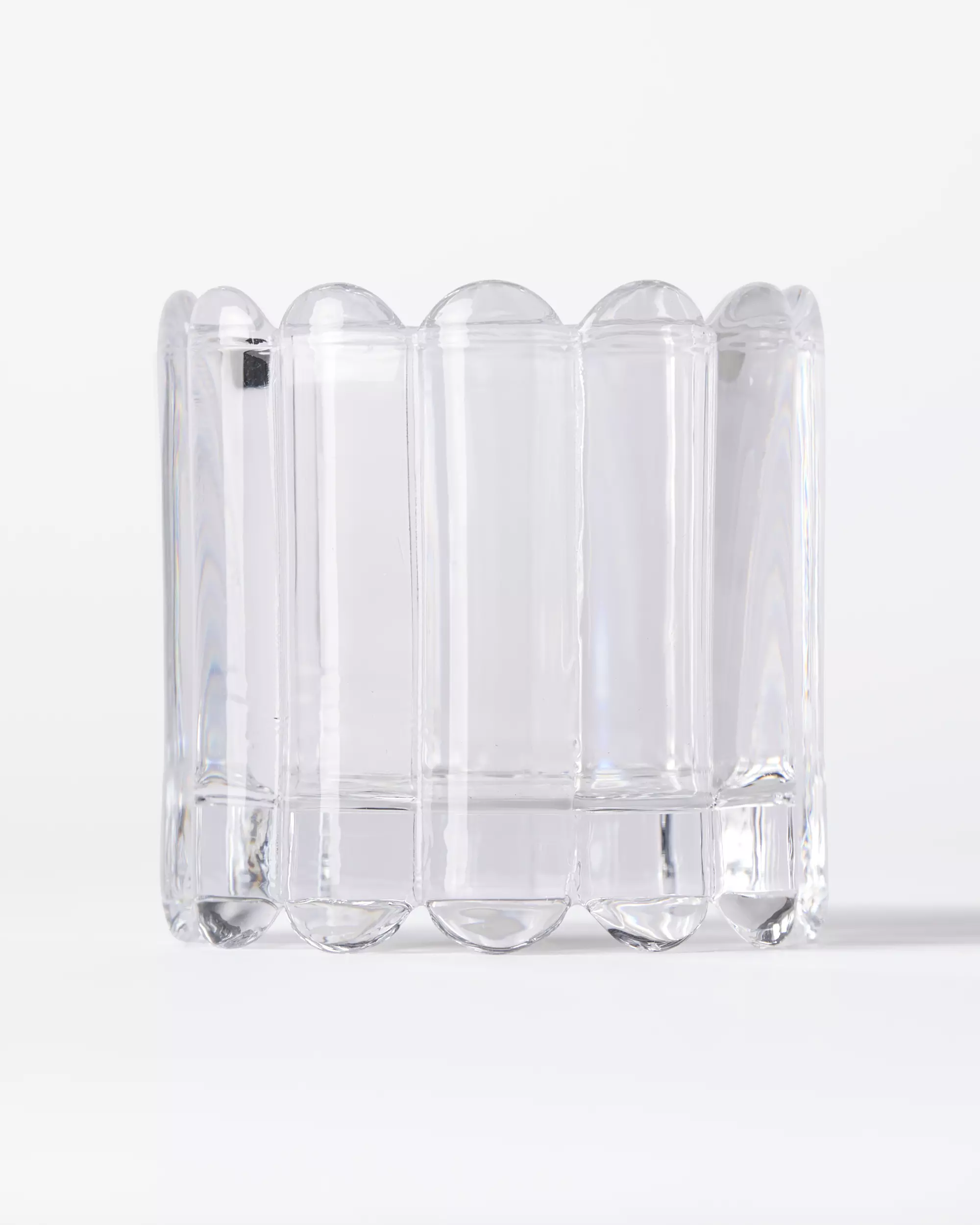 geurkaars ⌀8x8cm Bink glas ribbel transparant