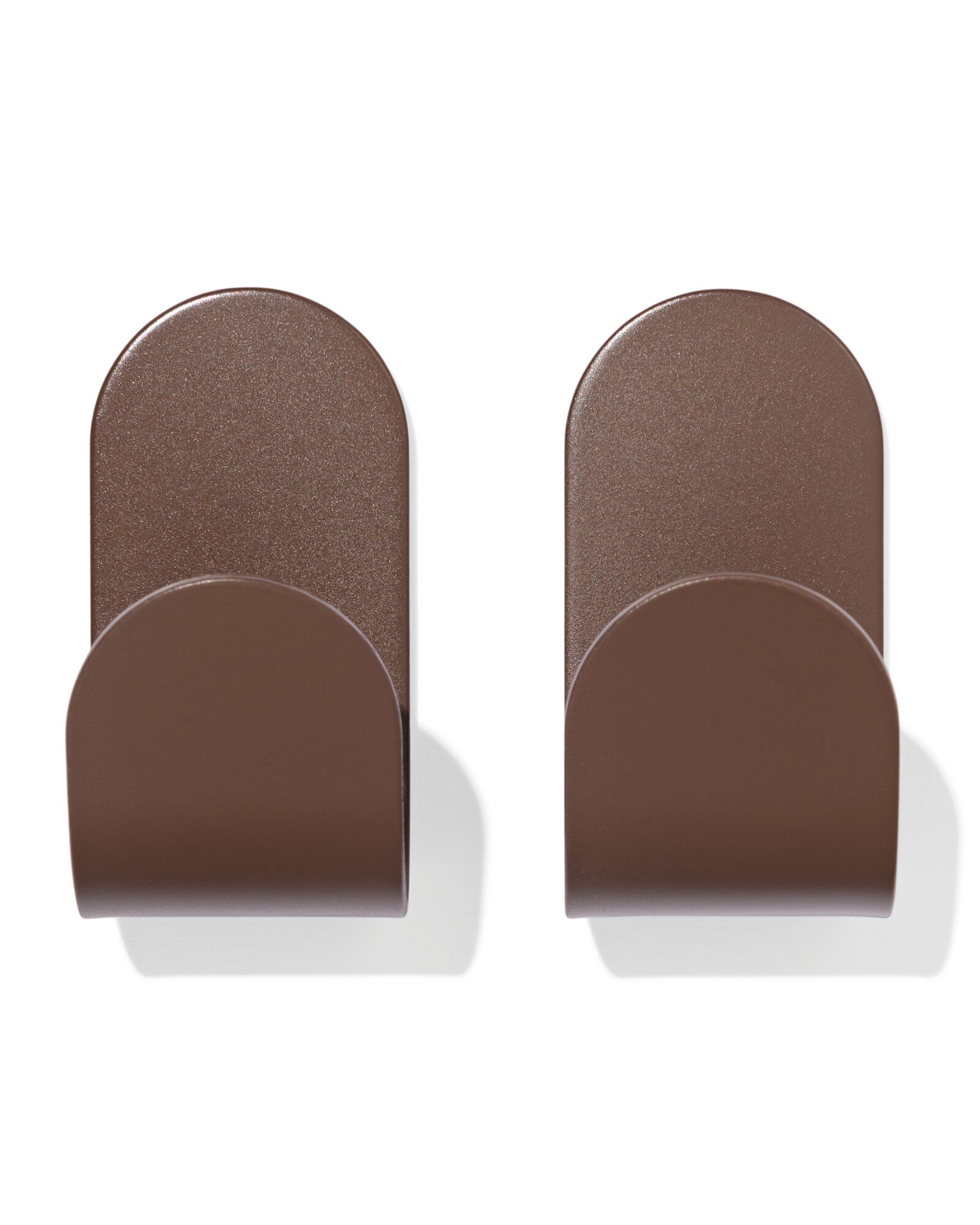 crochet adh&eacute;sif 5x2, 5cm acier inoxydable marron - 2 pi&egrave;ces - 80300182 - HEMA