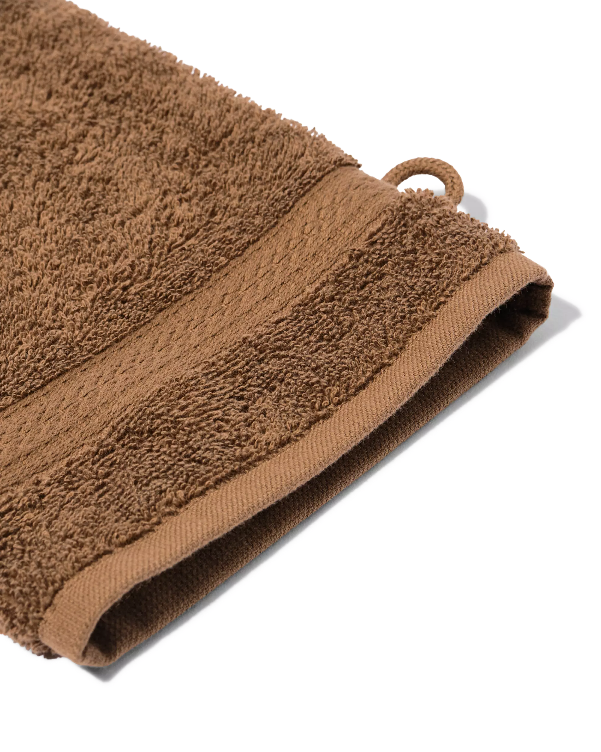 gant de toilette 16x21 cm qualité épaisse marron moyen