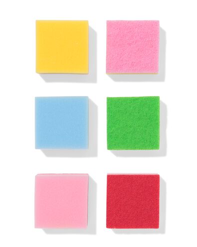 schuurspons 8x8cm - 6 stuks - 20500210 - HEMA