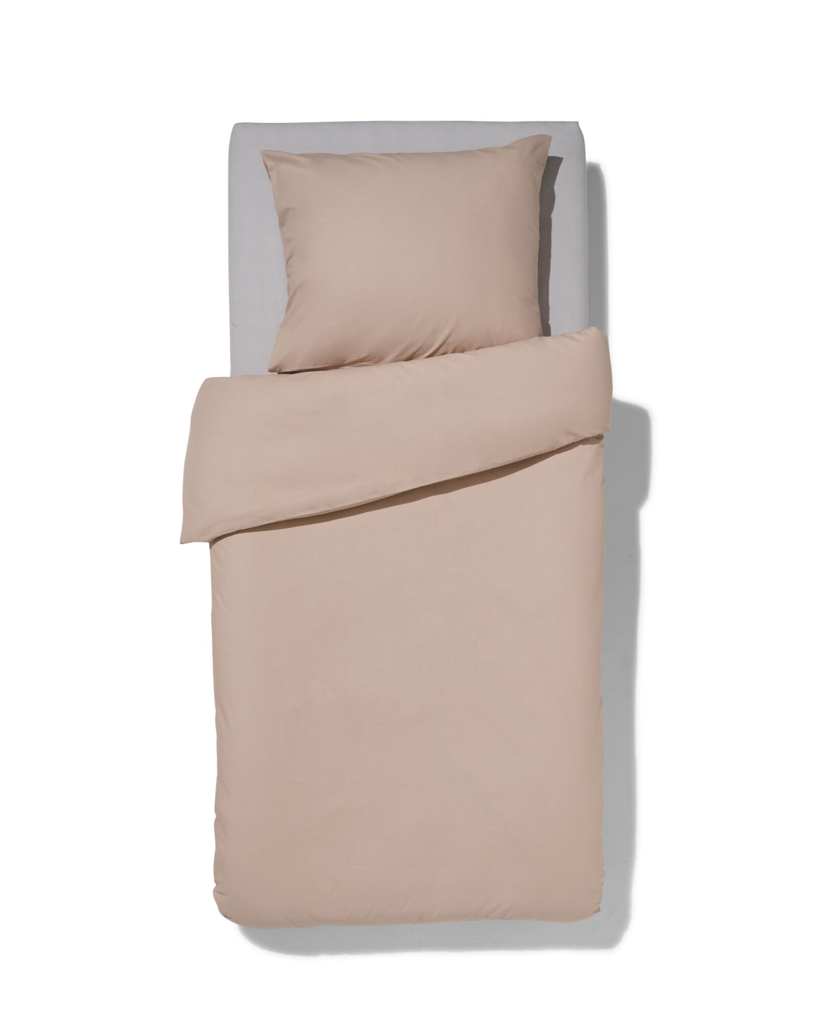 housse de couette 140x200/220cm coton doux taupe - 5790134 - HEMA