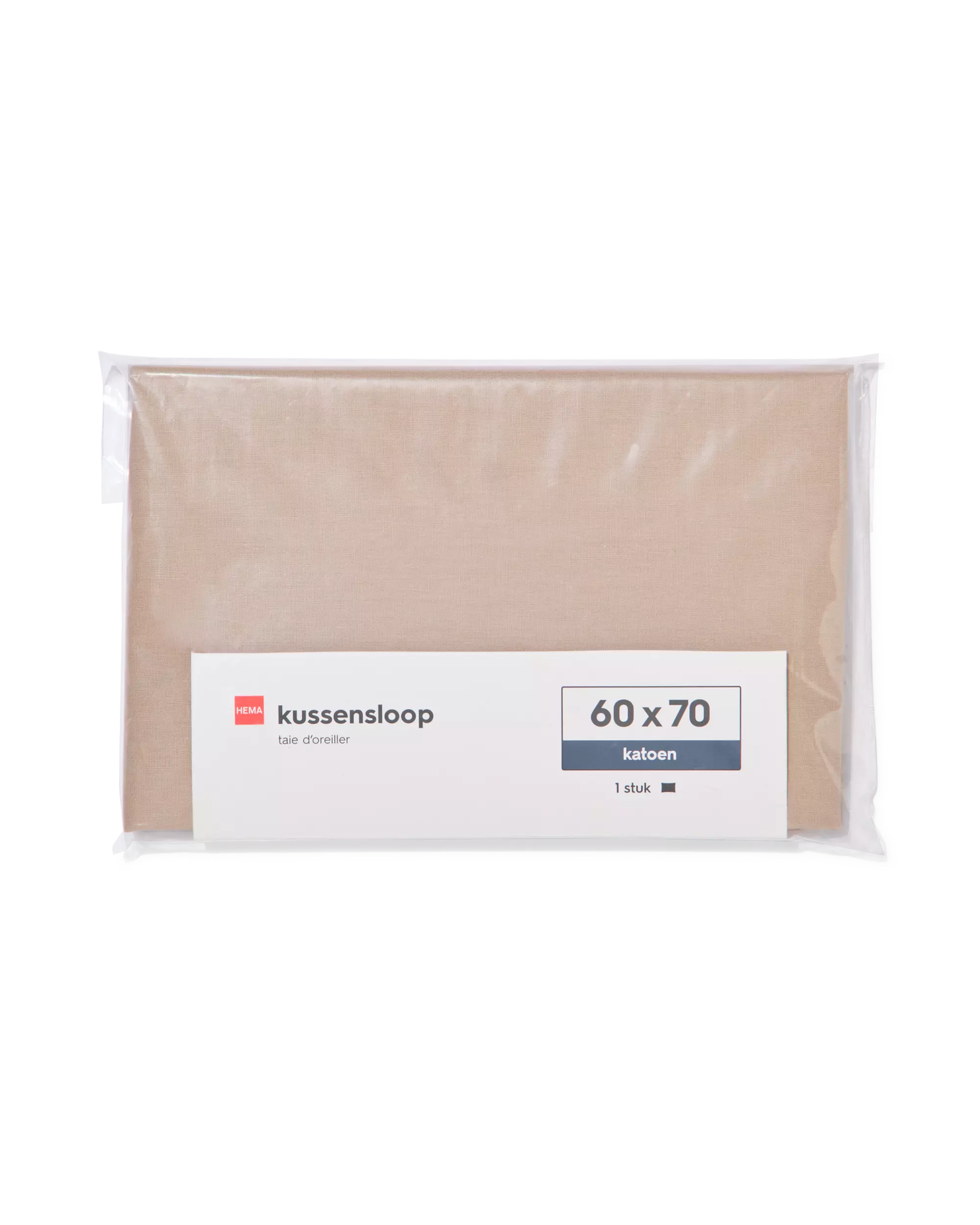 kussensloop 60x70cm zacht katoen taupe