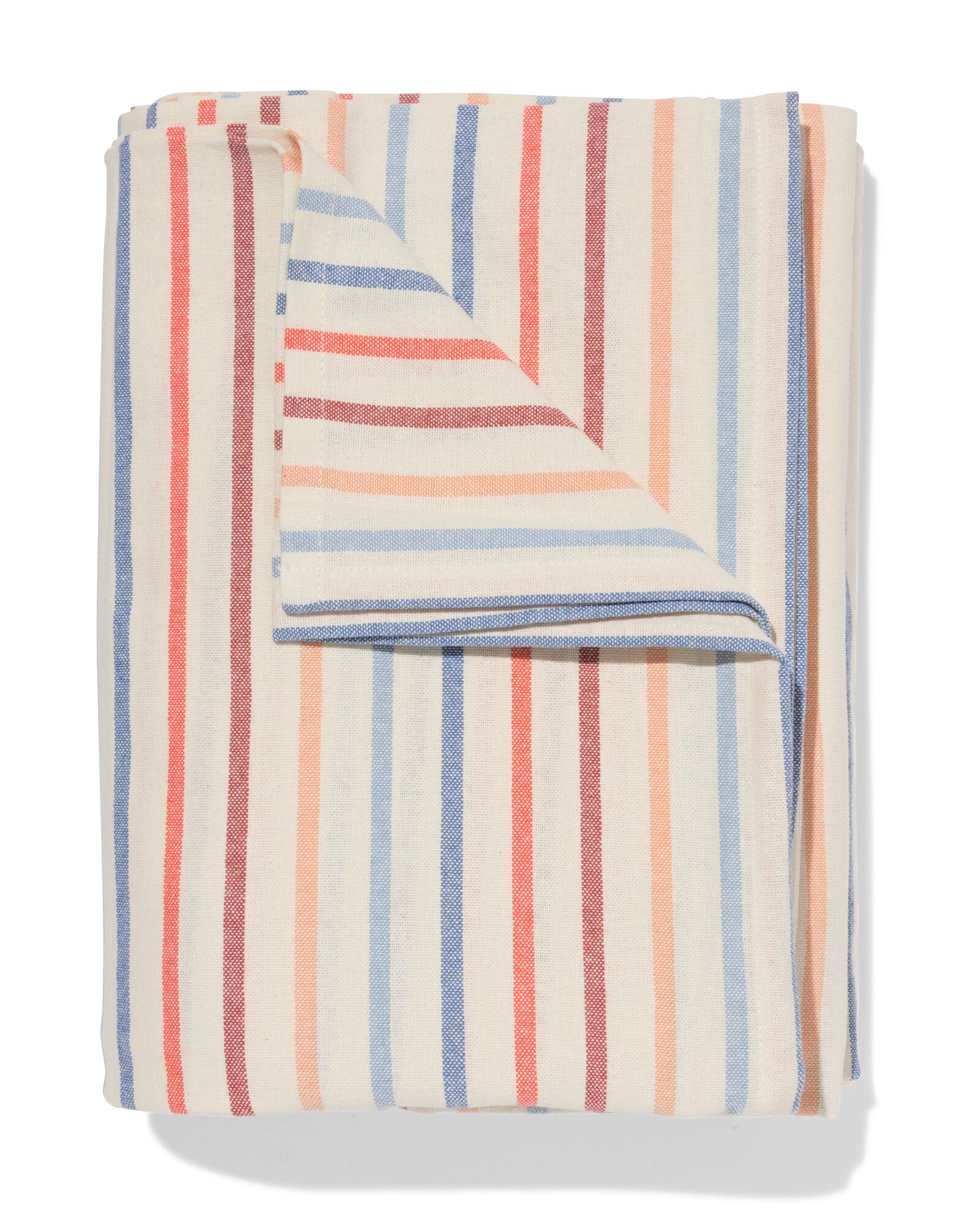 tafelkleed XL 320x145cm katoen strepen blauw-terra - 5300150 - HEMA