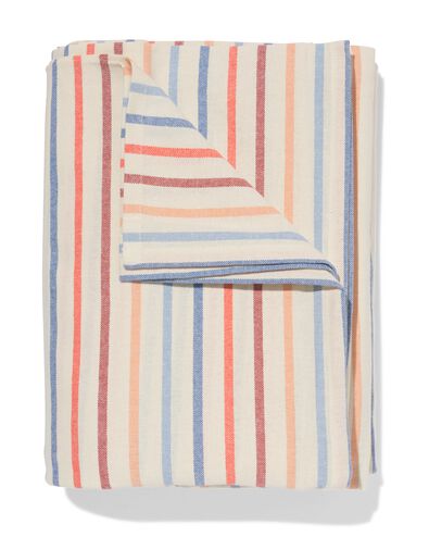 tafelkleed XL 320x145cm katoen strepen blauw-terra - 5300150 - HEMA