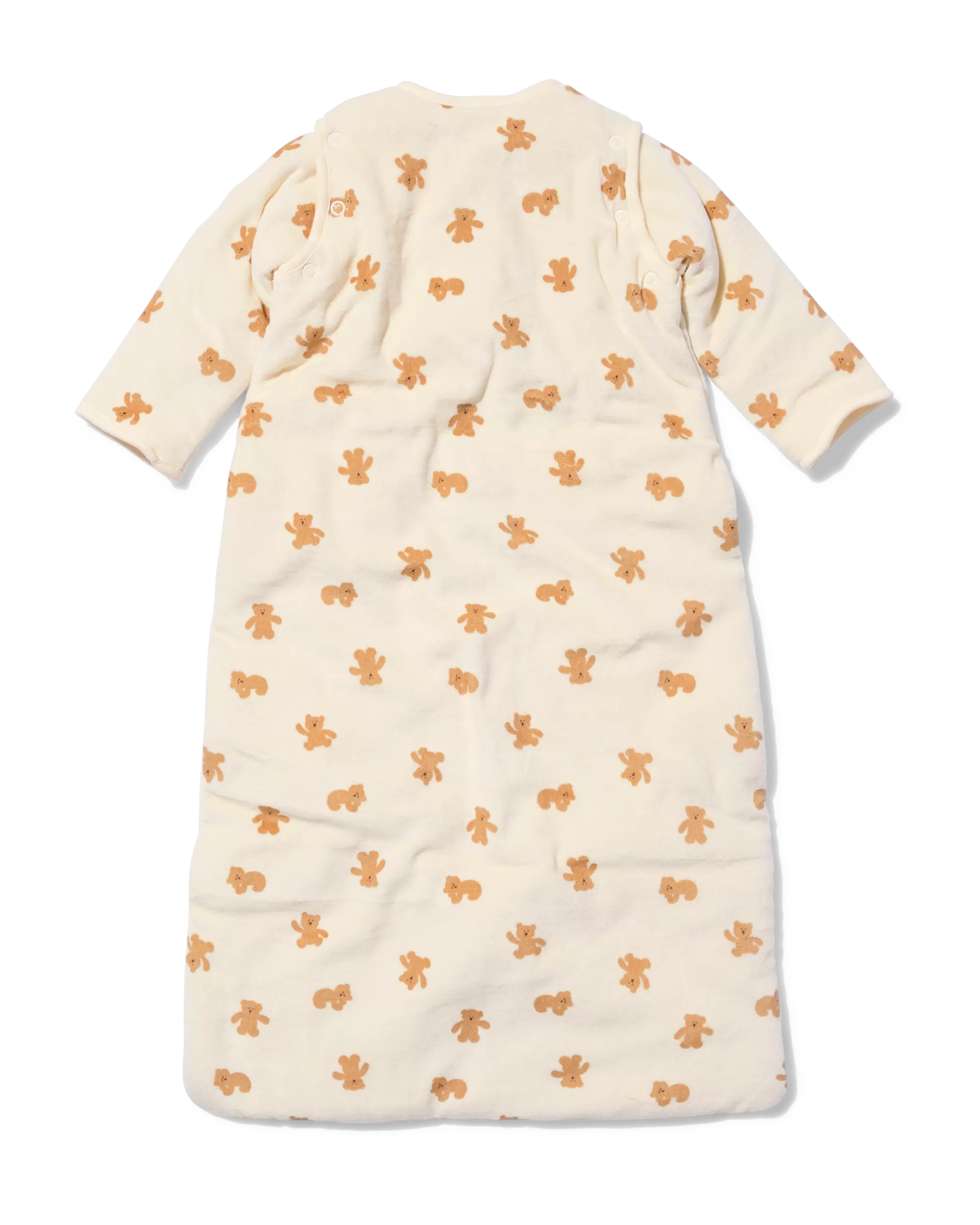 babyslaapzak met afneembare mouwen velours 3tog beren