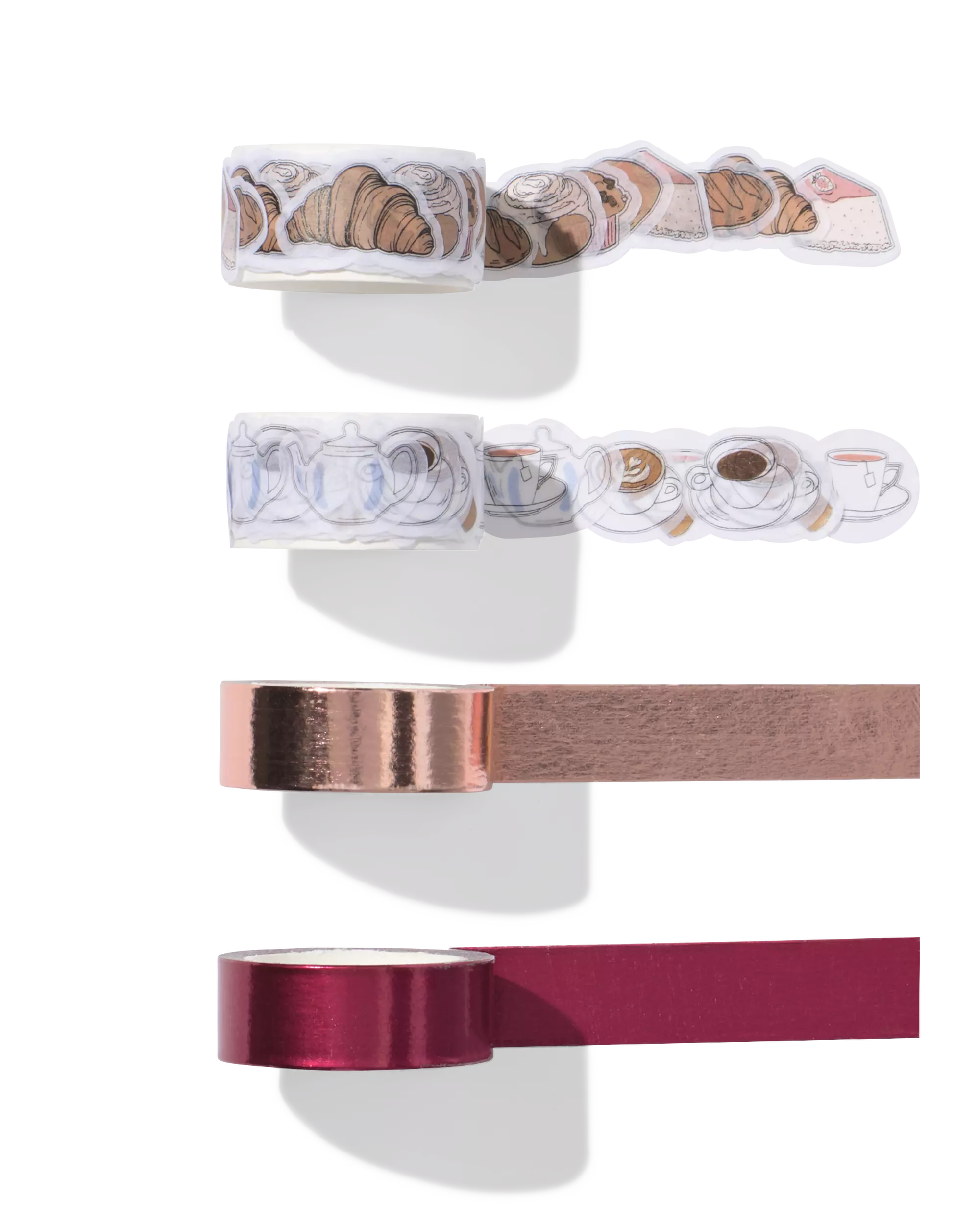 Washi Tape, 5 m × 1,5 cm – 4 Stück