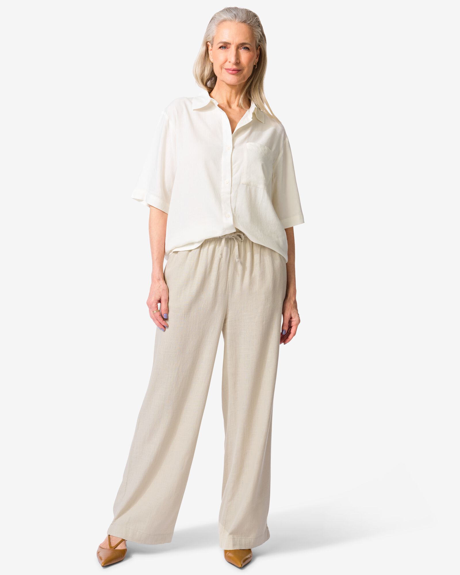 pantalon en lin Tatum pour femme sable - 36249465SAND - HEMA