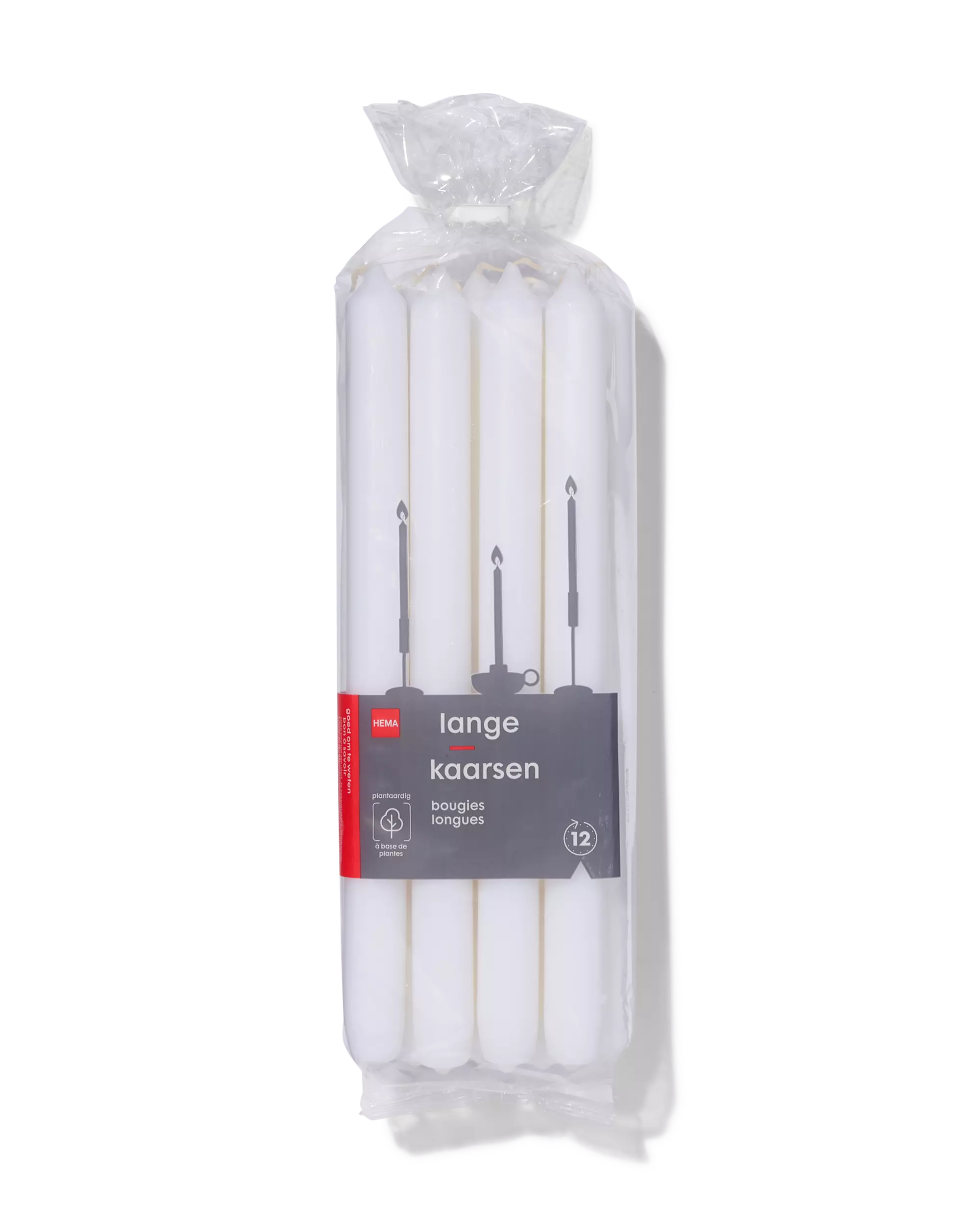 12 bougies longues Ø2.2x29 blanc