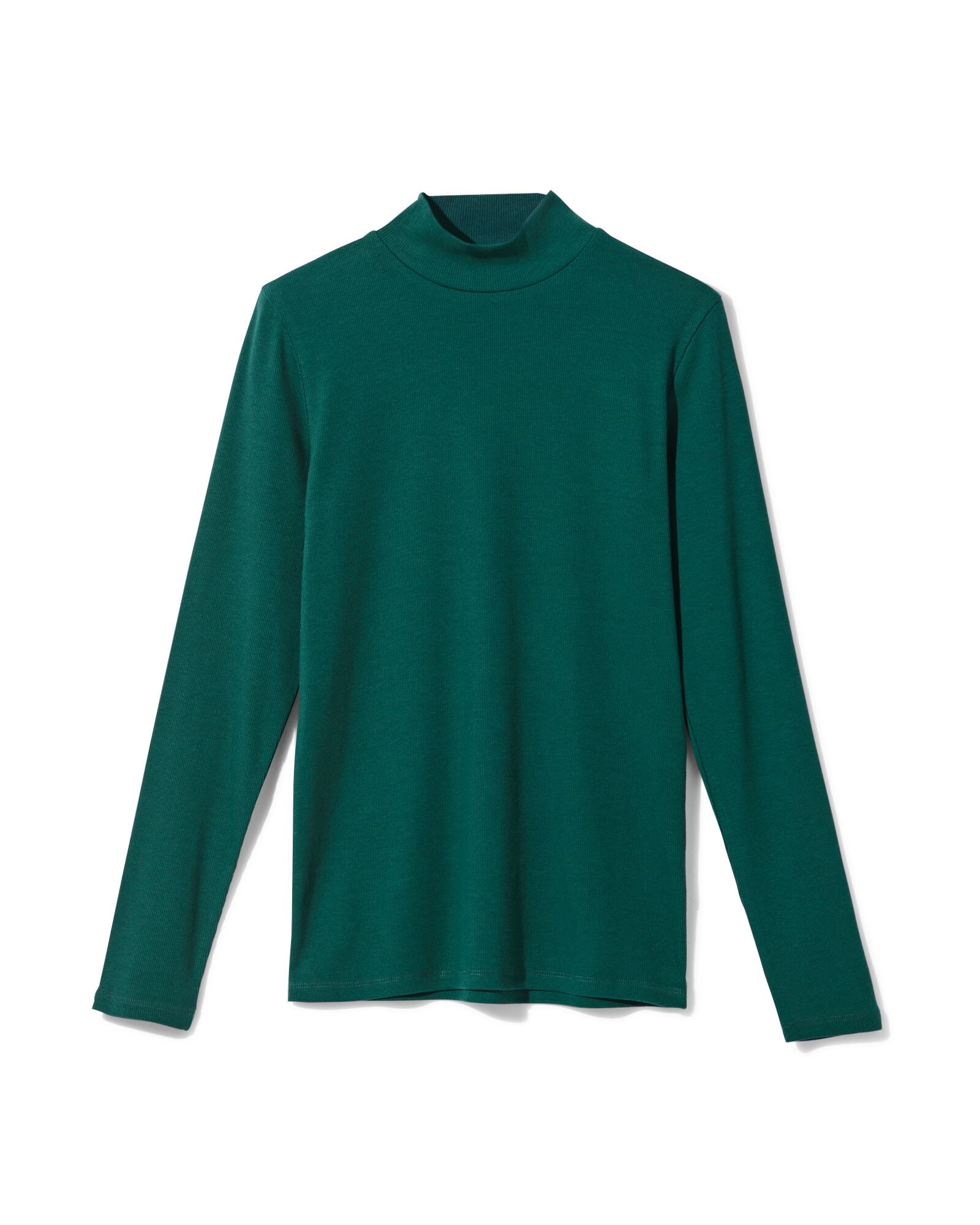 dames T-shirt Clara regular fit rib zeegroen zeegroen - 36306420SEAGREEN - HEMA