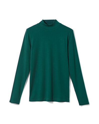 dames T-shirt Clara regular fit rib zeegroen zeegroen - 36306420SEAGREEN - HEMA