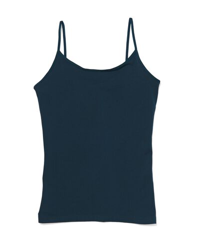 d&eacute;bardeur femme coton &agrave; bretelles spaghetti bleu fonc&eacute; bleu fonc&eacute; - 19640490DARKBLUE - HEMA