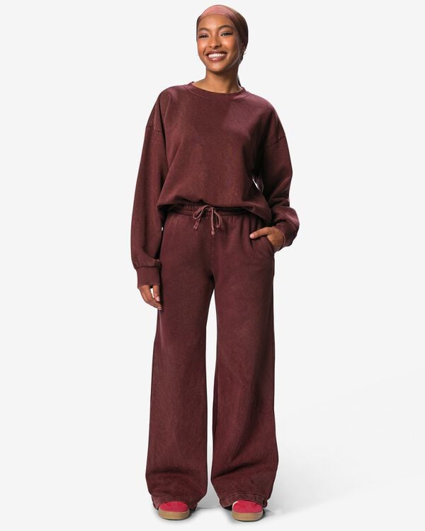 pantalon de jogging femme Esmee coupe d&eacute;contract&eacute;e en jersey bordeaux bordeaux - 36213640BURGUNDYRED - HEMA