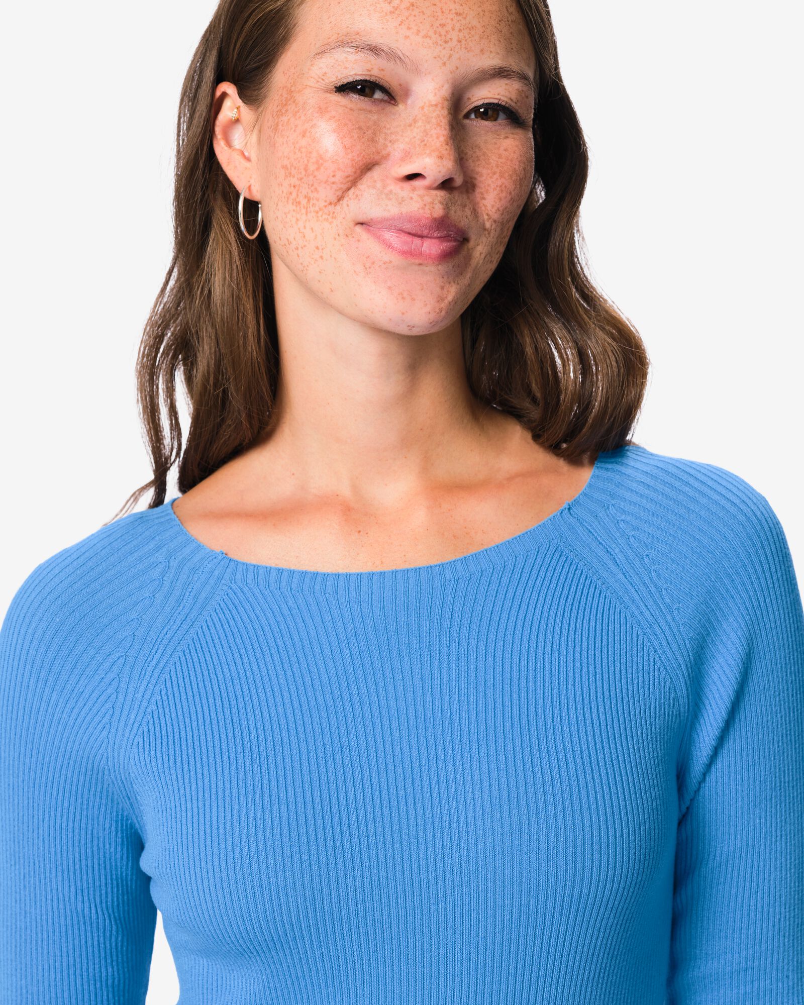 damestrui Louisa rib blauw blauw - 36214870BLUE - HEMA