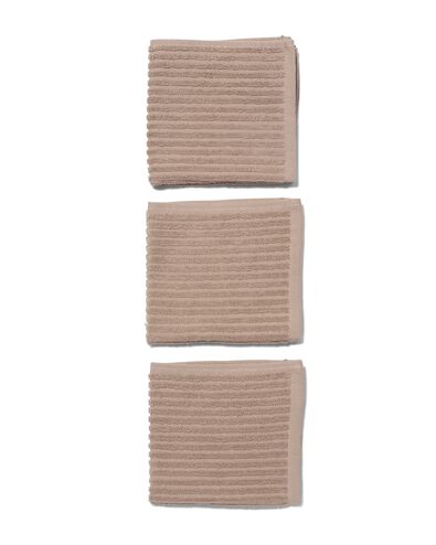 vaatdoekjes 30x30 katoen bruin - 3 stuks - 5410115 - HEMA