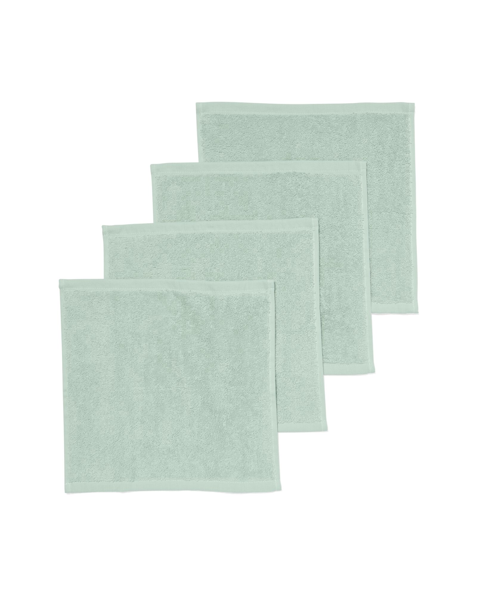 4 serviettes pour visage 30x30 vert poudr&eacute; - qualit&eacute; &eacute;paisse - 5245409 - HEMA