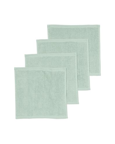 4 serviettes pour visage 30x30 vert poudr&eacute; - qualit&eacute; &eacute;paisse - 5245409 - HEMA