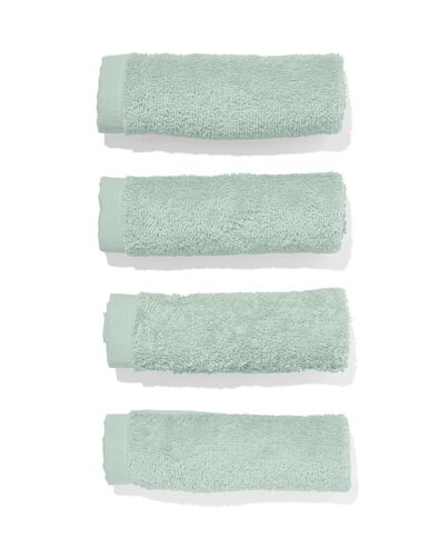 4 serviettes pour visage 30x30 vert poudr&eacute; - qualit&eacute; &eacute;paisse - 5245409 - HEMA