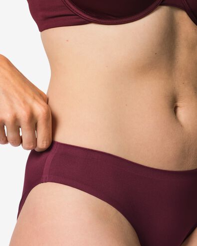 damesslip second skin micro donkerrood donkerrood - 19608504DARKRED - HEMA
