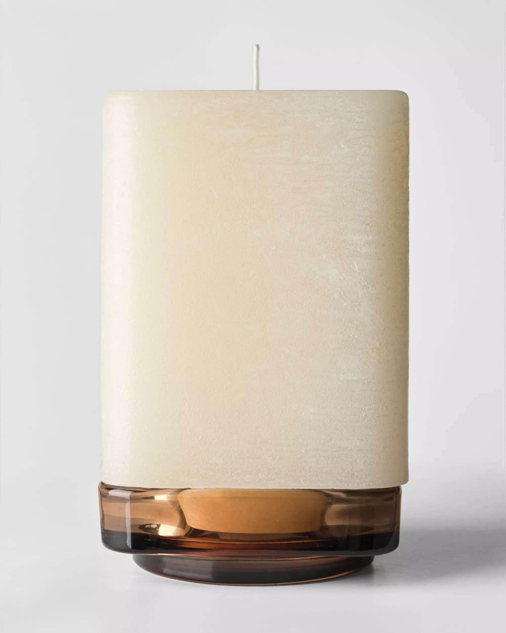 bougie cylindrique 9x9x13cm rustique ivoire
