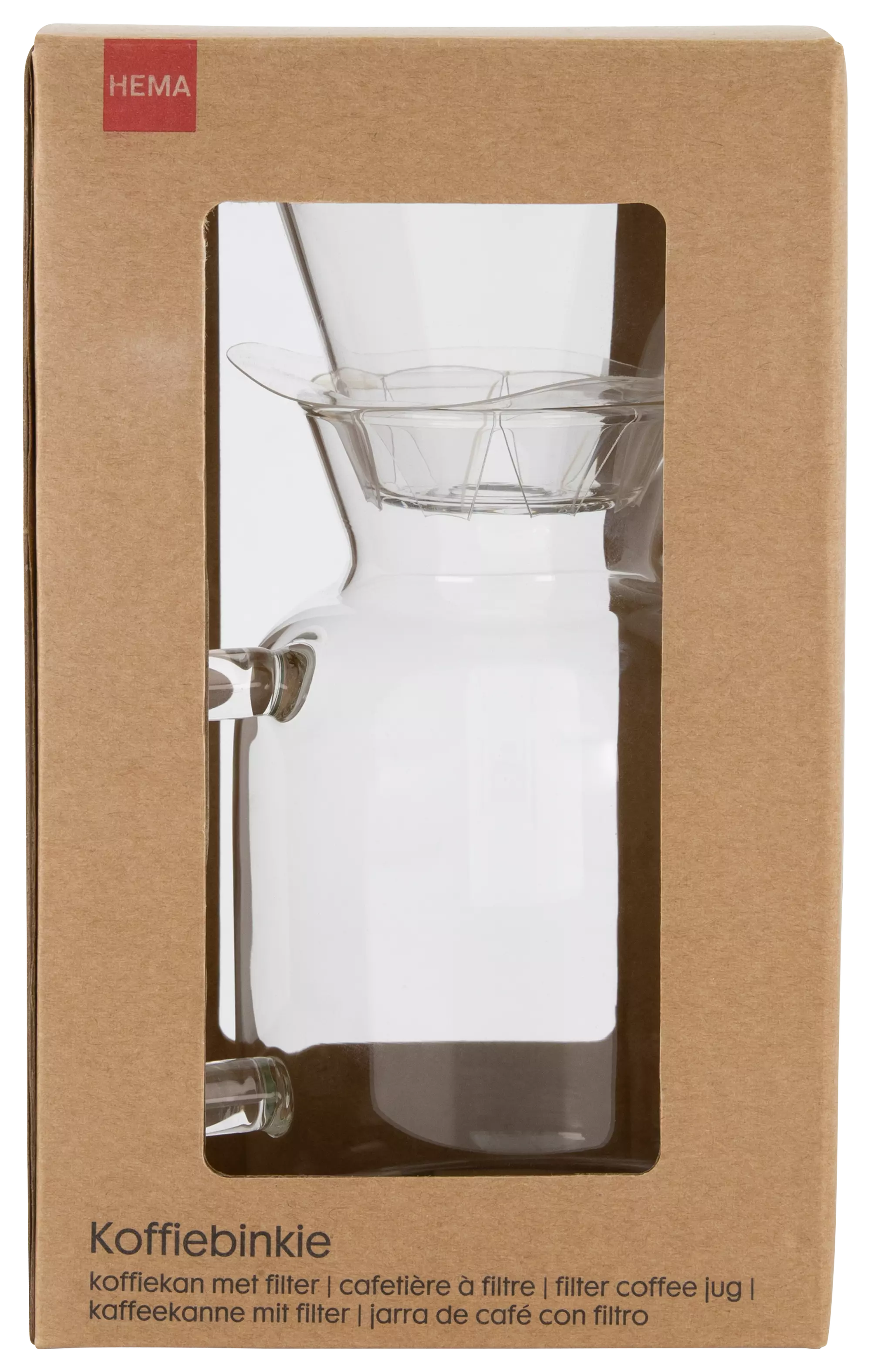 koffiekan met filter Koffiebinkie glas 600ml