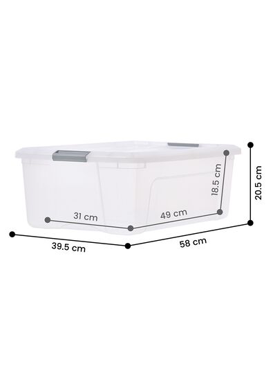 bo&icirc;te de rangement 30L Tokyo transparent 58x39.5x20.5 recycl&eacute;e 58 x 39.5 x 20.5 Tokyo - 39810408 - HEMA