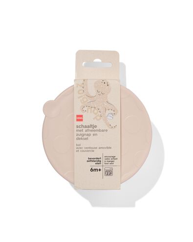 bol avec ventouse amovible et couvercle beige - 33502953 - HEMA