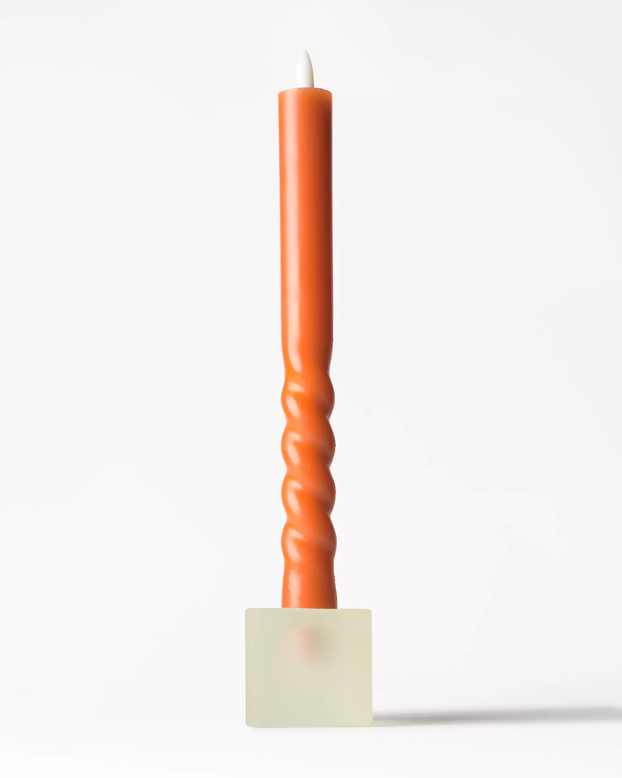 bougie longue led 2,5x27,3cm nervurée orange