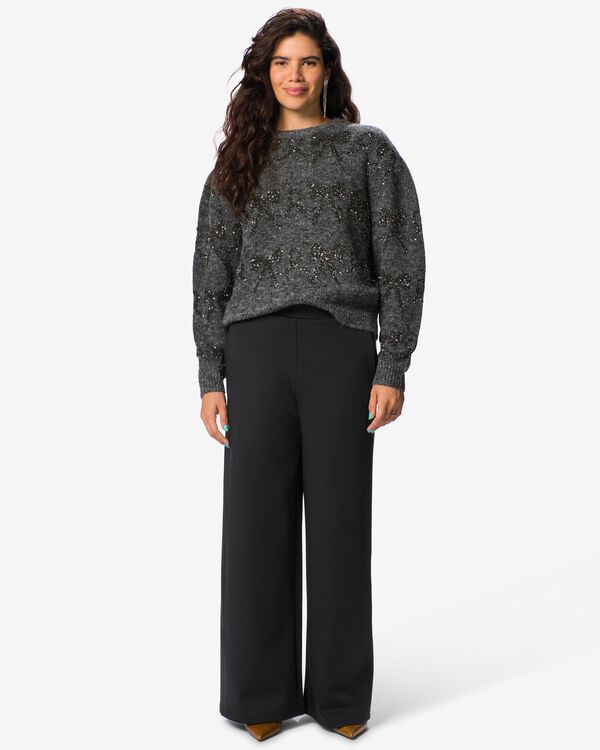 pantalon femme Elly coupe large noir noir - 36215350BLACK - HEMA