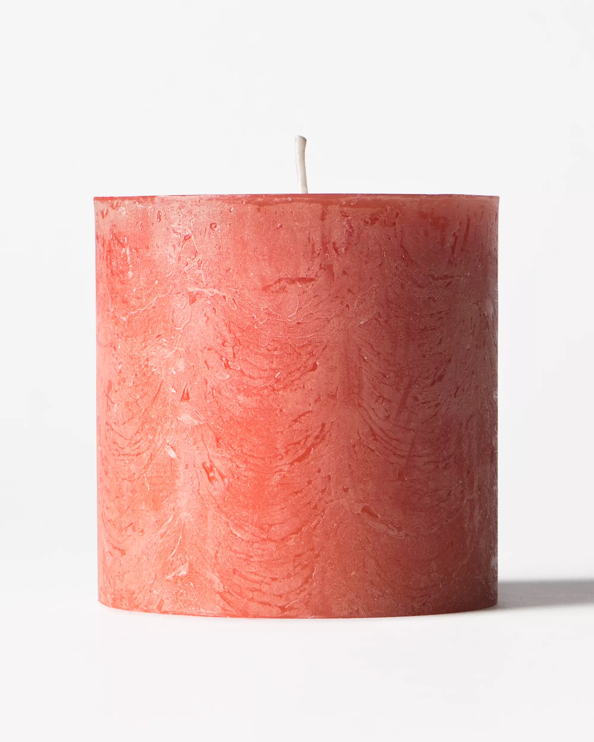bougie cylindrique ⌀10x10 cm rustique orange foncé