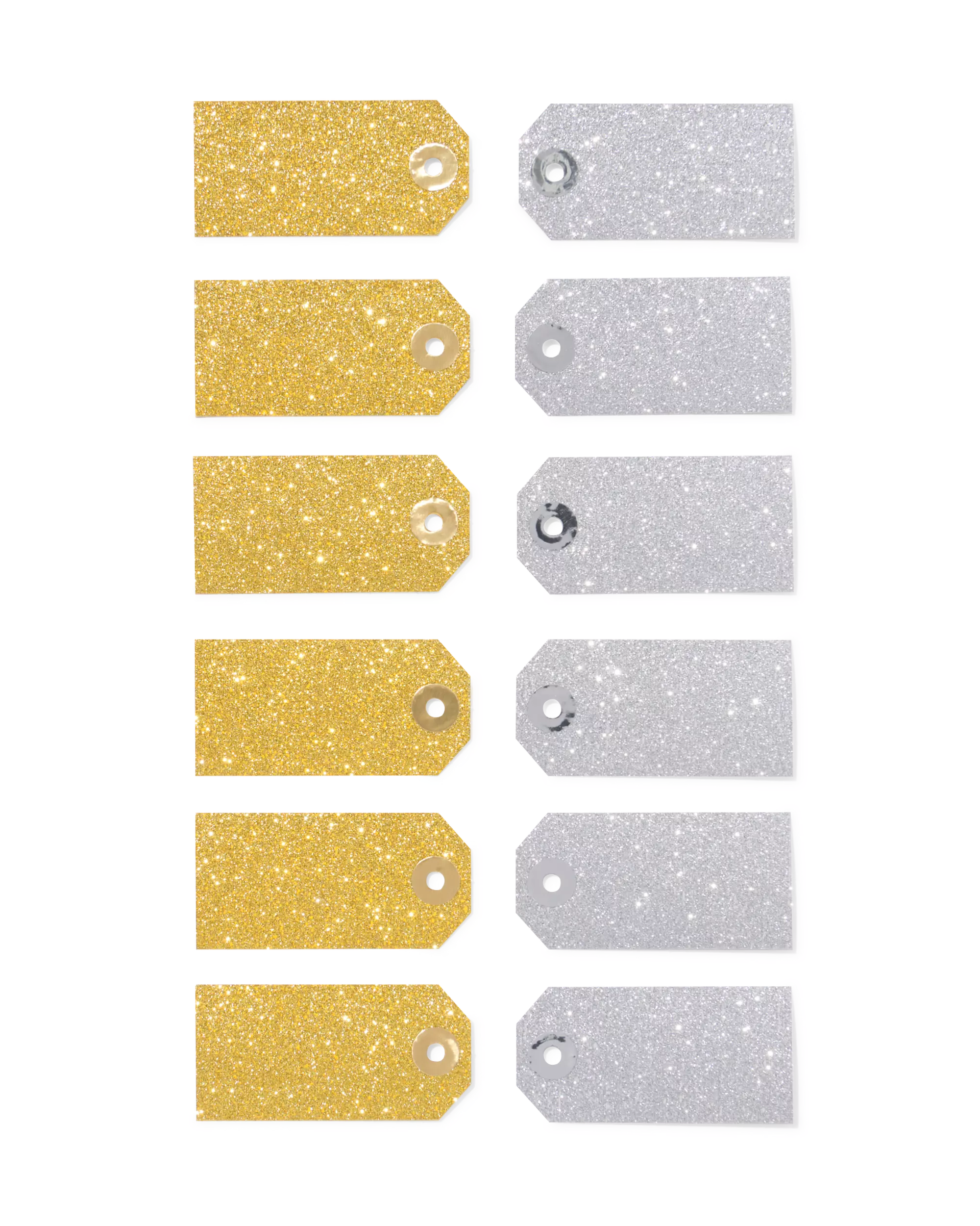 cadeaulabels glitter - 12 stuks