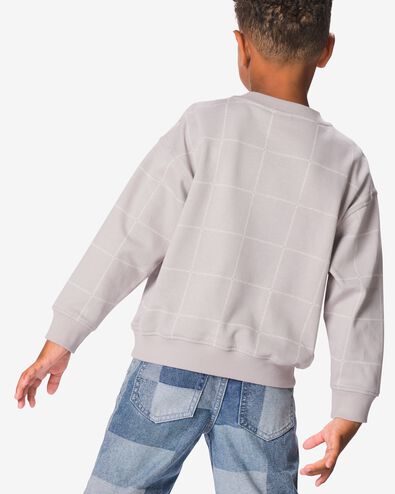 kindertrui sweatstof blokken grijs grijs - 30723817GREY - HEMA