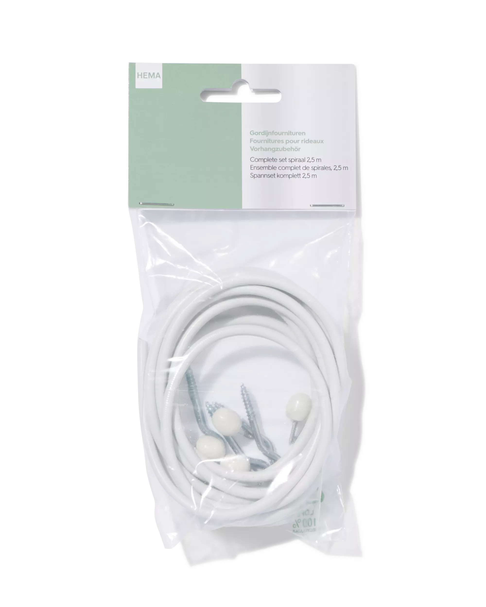 Lot de rideaux spirale 2,5 m